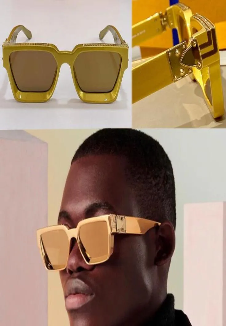 Mens Designer Million Solglasögon M96006WN Z1165W Square Gold Frame Senaste färg Män tempel utan C MAN klassisk stil Fashion GL4253410