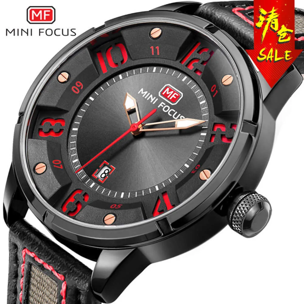 Herrenuhr, Business-Mode, japanisches Uhrwerk, Kalender, wasserdicht, echtes Leder-Uhrenarmband0012 g