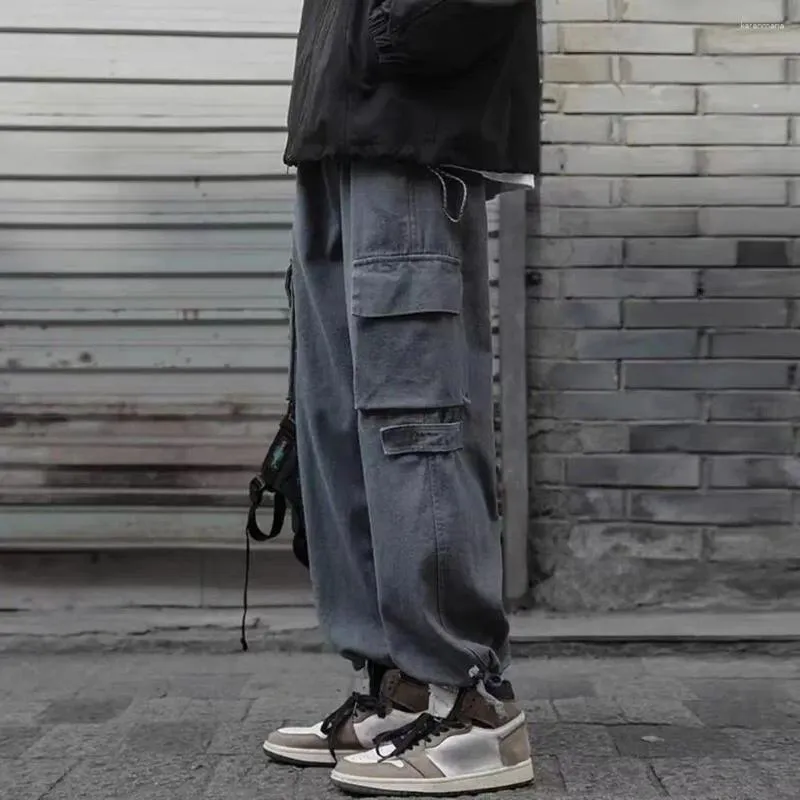 Active Pants Men last baggy jeans byxor manliga svarta breda ben mäns överdimensionera koreanska streetwear hiphop harajuku