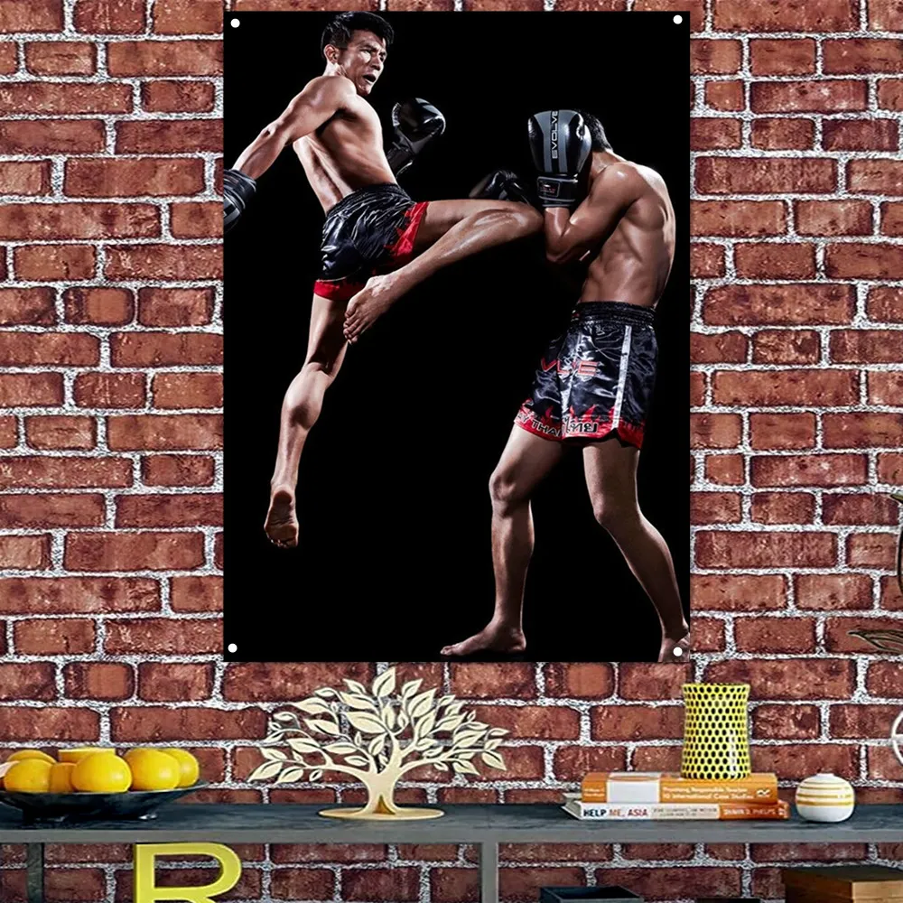 Motivational Boxing Tapestry - Inspiring Muay Thai Wall Art, Gym Decor,  Workout Poster, Sanda Flag Banner - Perfect Gift for Fight Sports Fans!  from Dhgate Paintings - price 11.26, image size:1000x1000