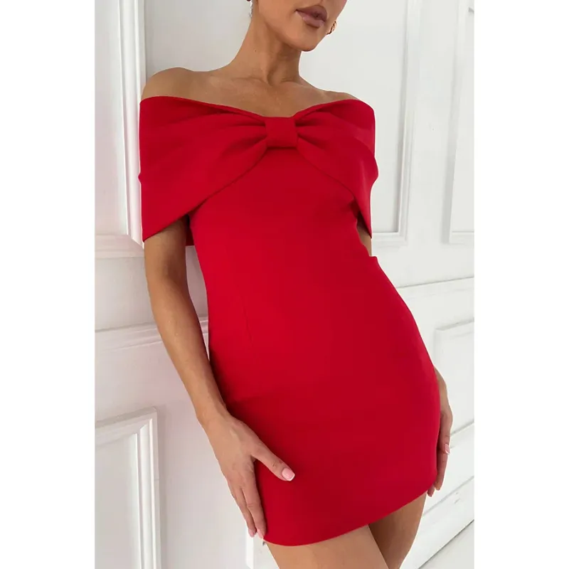 open lace back dress Off-the-Shoulder Red Quinceañera Dress main image 0