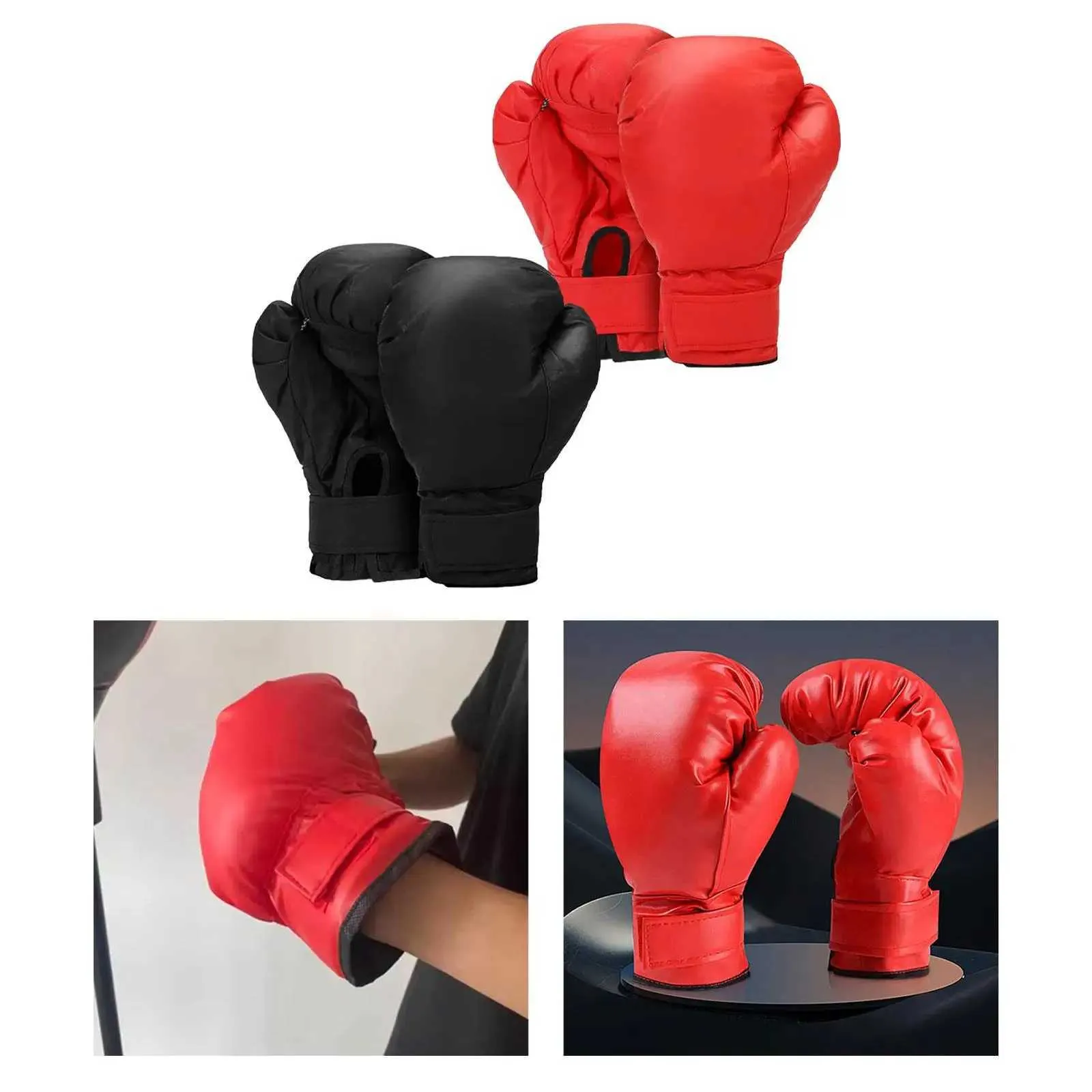 2 Pair Boxing Training Gloves Professional PU Leather Punch Mitts Hand Guard Punching Bag Kickboxing Fitness Mma Exercise Gym