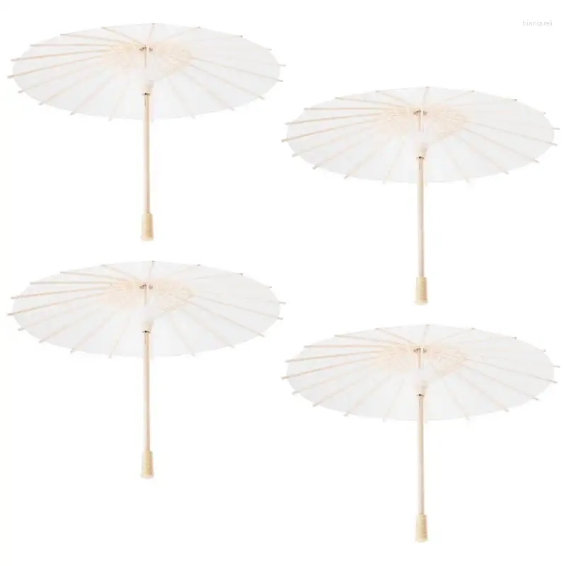 Regenschirme OYARD 4 Stück weißes Papier Sonnenschirm Regenschirm Chinesisch Japanisch Hochzeit Dekor Durchmesser DIY Öl