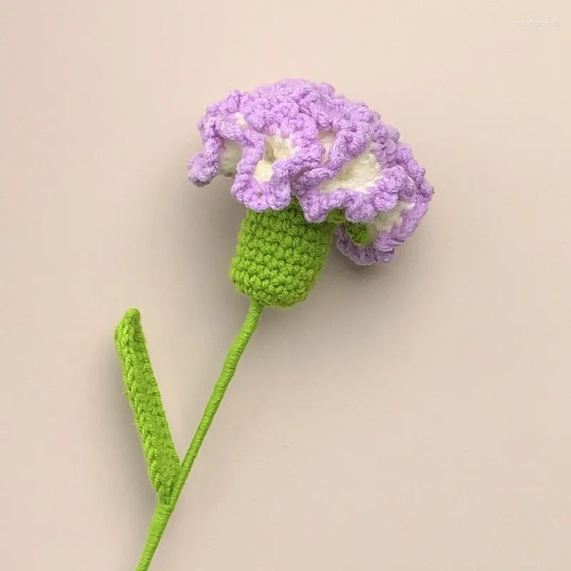 Dekorative Blumen, Muttertagsgeschenk, Simulationsstrauß, Nelke, handgestrickt, Hochzeit, künstliche Häkelarbeit, Heimdekoration