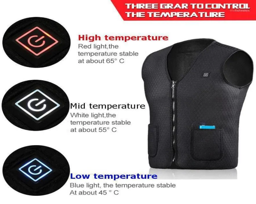 Gilet da moto Batteria elettrica Riscaldamento USB Senza maniche Giacca sportiva da esterno riscaldata invernale Unisex Ciclismo Corse da corsa Armatura posteriore18144069