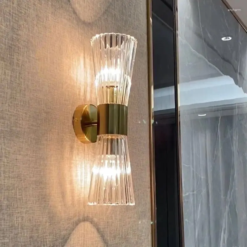 Lampa ścienna Nordic do salonu telewizja tła sypialnia sypialnia korytarz Balkon Balkon Gold Night Light Schody Kuchnia Dekoracja wewnętrzna