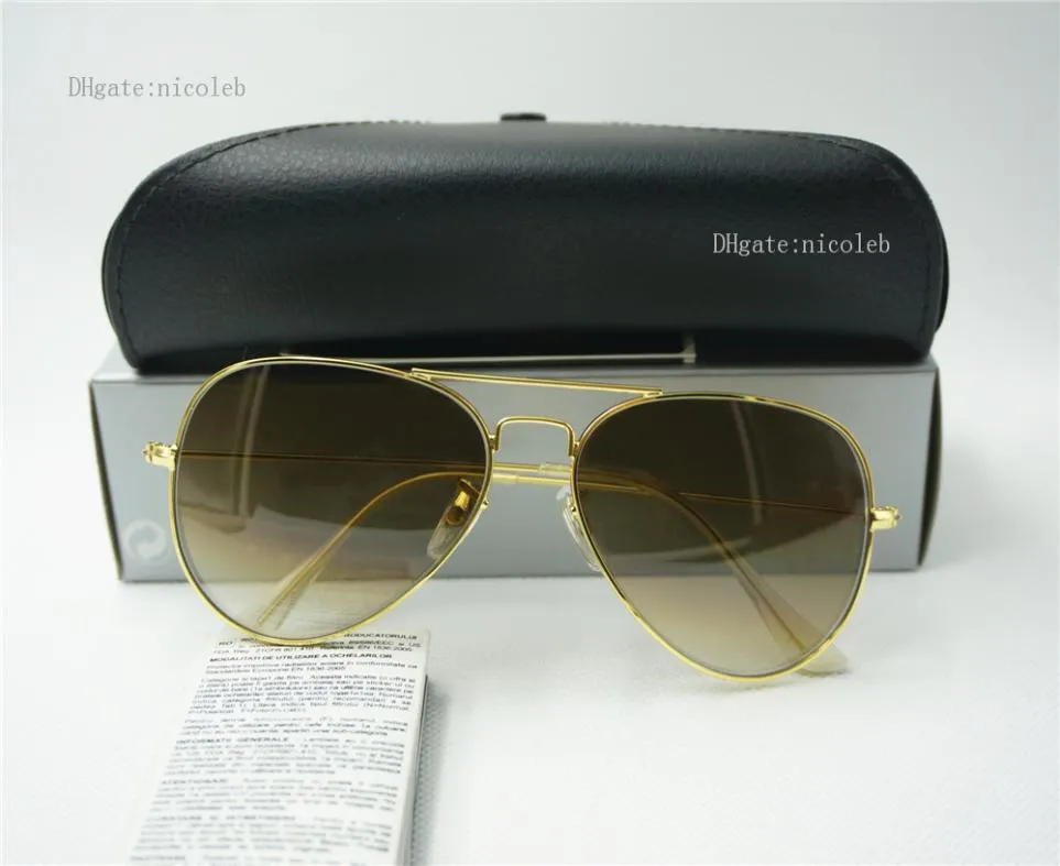Lunettes de soleil dégradées de haute qualité pilote hommes femmes lunettes classiques UV400 miroir lunettes de soleil vintage 58MM 62MM cadre doré Multi Gla4591535