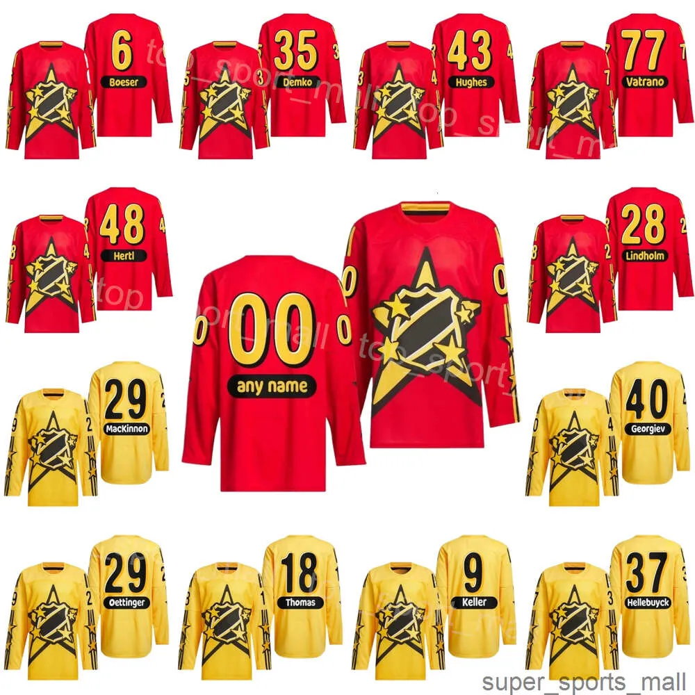 Team Hockey 2024 All-Star 98 Connor Bedard Jersey 77 Frank Vatrano 9 Clayton Keller 28 Elias Lindholm 40 Georgiev 8 Cale Makar 29 Nathan MacKinnon 6 Brock Boeser