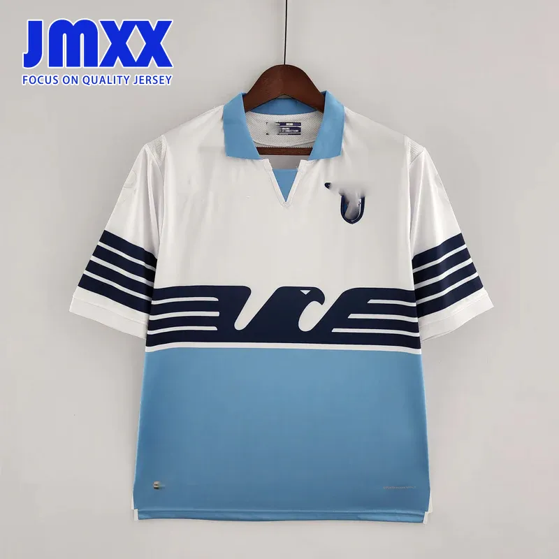 JMXX 15-16 18-19ラツィオレトロサッカージャージホームアウェイメンズユニフォームジャージーマンフットボールシャツ92ファンバージョン