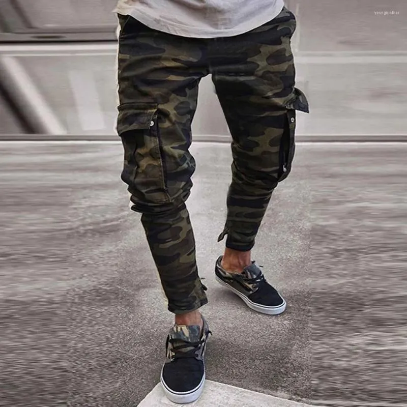 Men's Pants Army Style Camouflage Print Slim Fit Spring Men Casual Straight Long Pant Cargo Hiking Hunting Combat Trousers