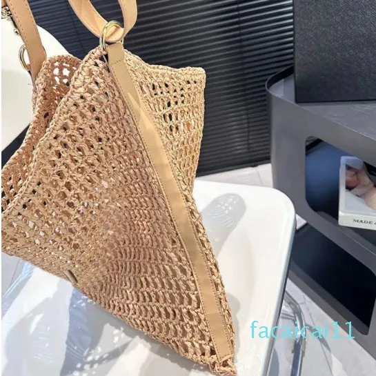 Lafite – sac en paille d'herbe tissé de styliste, fourre-tout de Shopping de plage d'été, sac à bandoulière de grande capacité, sacs à main de voyage de week-end creux
