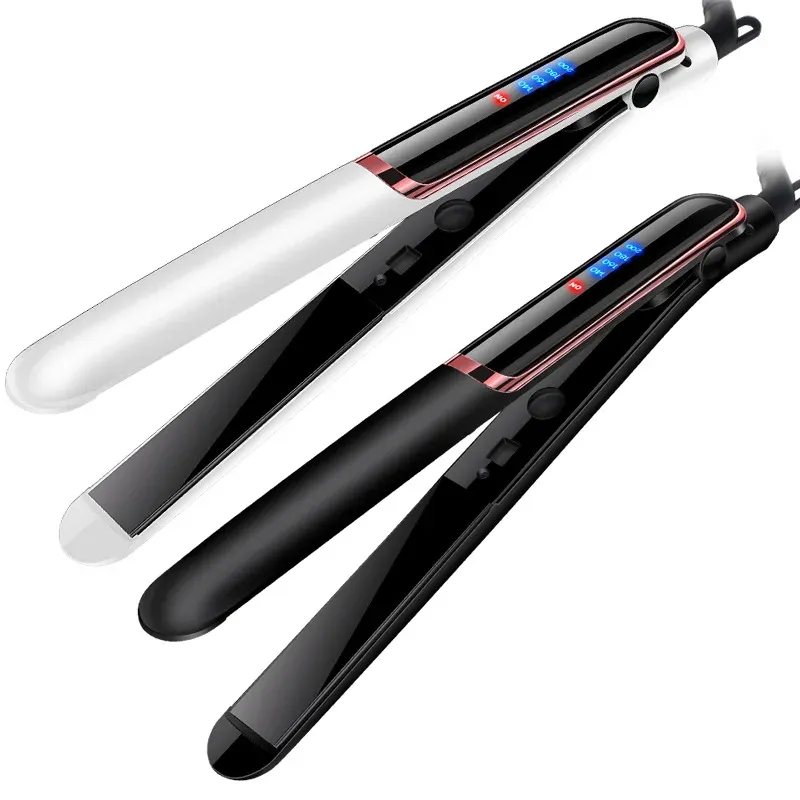 Glättler 2 in 1 professionelles Haar glättert flache Eisen glatt lockige Haar Keramik Dual Spannung Curling Irons negativer Ionen Haar Locken