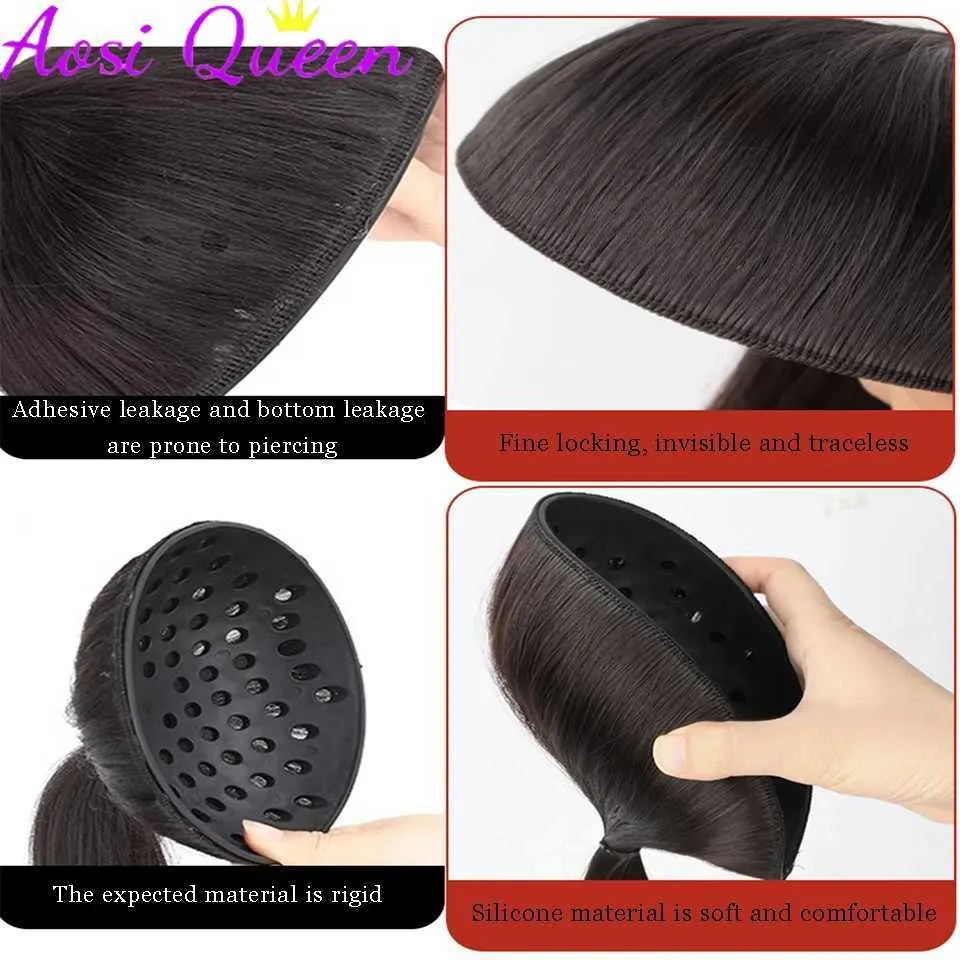 Perruques synthétiques AOSI boule tête perruque sac pamplemousse Peel paresseux cheveux outil magique pour augmenter le Volume des cheveux moelleux cheveux cravate 240328 240327