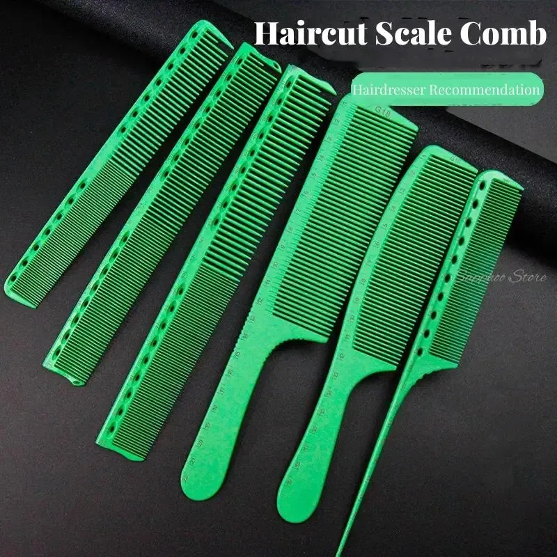 Japanese Scale Haircutting Comb Resin Green G45 Double-sided Heat Resistant Salon Barber Shop Styling Brush Tool 240314