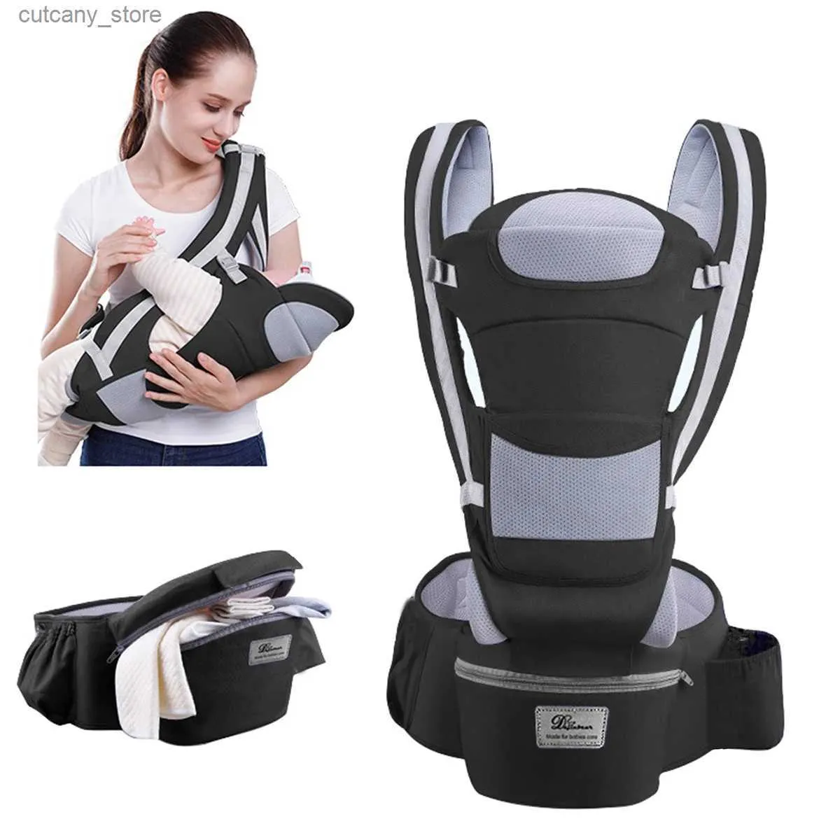 Carriers Slings Backpacks 0-48M Ergonomic Baby Carrier Backpack Infant Baby Hipseat Carrier Front Facing Ergonomic Kangaroo Baby Wrap Sling Travel L240318