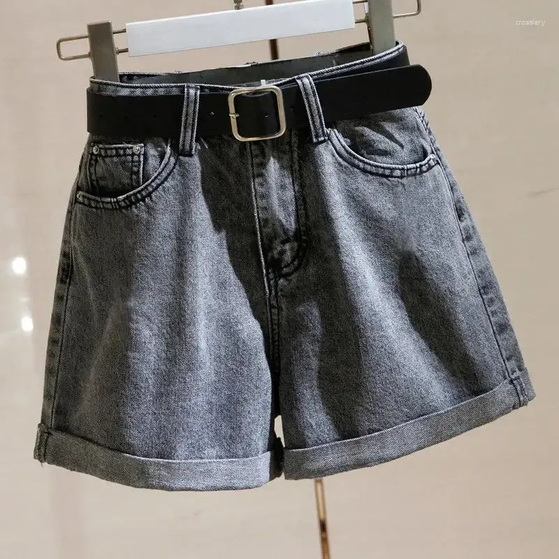 Damen-Shorts, kurze Hosen, zum Tragen von Baggy-Baumwoll-Jeans, Denim-Boxershorts mit Taillentasche, lockerer Trend 2024