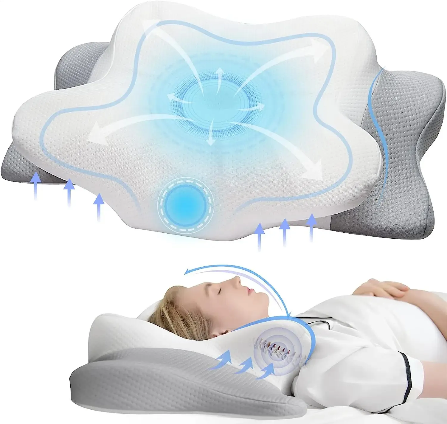 Pulatree Odorless Orthopedic Pillow For Neck And Shoulder Pain Memory Foam Ergonomic Sleeping Cervical 240304