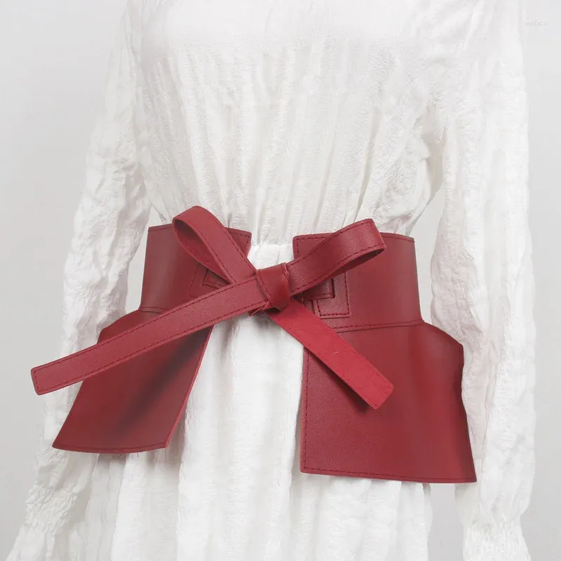 Belts Knot Ultra Wide Waistband Womens Leather Skirt Fashion