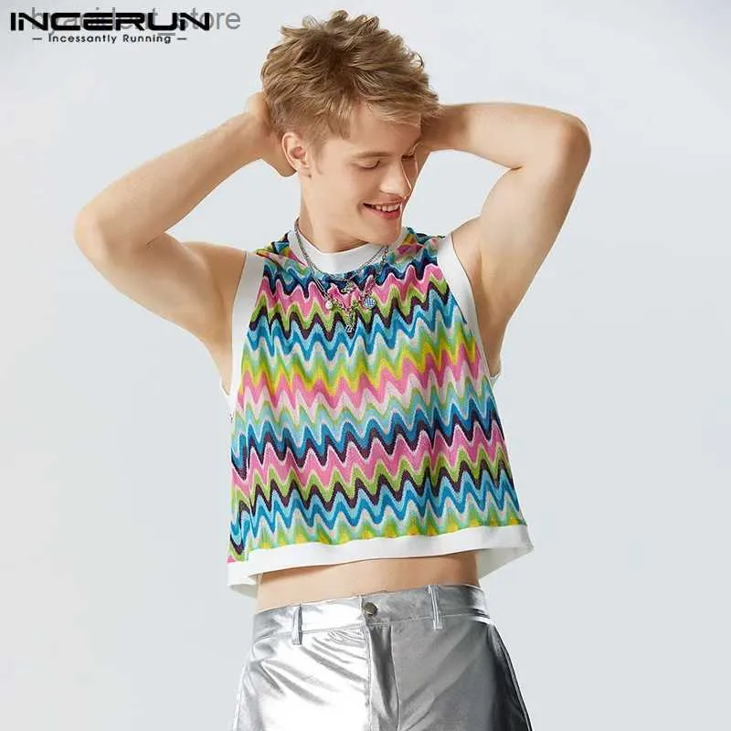 Men tanktops mannen tanktops afdrukken o-neck mouwloze sexy crop tops 2023 vakantie zomer streetwear casual mode mannelijke vesten s-5xl l240319