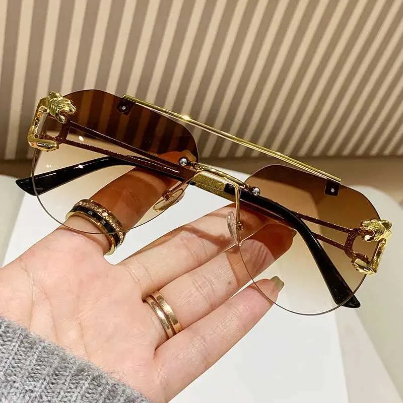 Zonnebril Vierkante Zonnebril Mannen Vrouwen Merk Designer Mode Vintage Gradiënt Brillen Mannelijke Rijden Zonnebril Metalen Shades Oculos De SolL2403