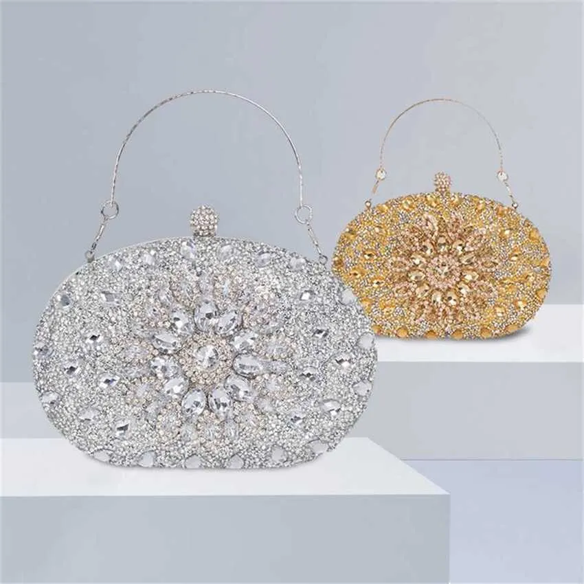 Chic Shoulder Bags Diamond Sunflower Designer Handbags Evening Banquet Tote Bag Womens Fashion Handbag Versatile Dress 240311