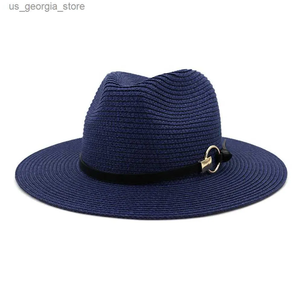 Chapeaux à large bord Chapeaux de seau Nouveau design Hommes Str Femmes Chapeau de soleil Style britannique Panama Église Jazz Chapeau Été Plage Vacances Chapeau Y240319