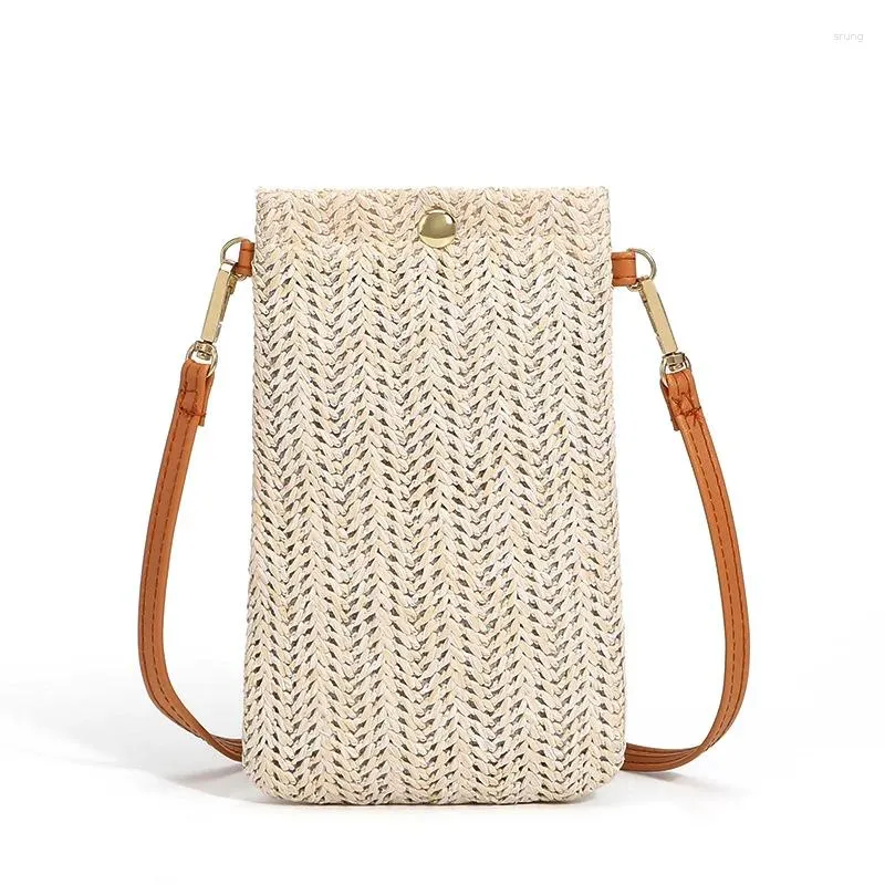 Shoulder Bags Fashion Women Straw Ladies Crossbody Messenger Bag Summer Bohemia Beach Rattan Small Solid Mobile Phone Coin Purse