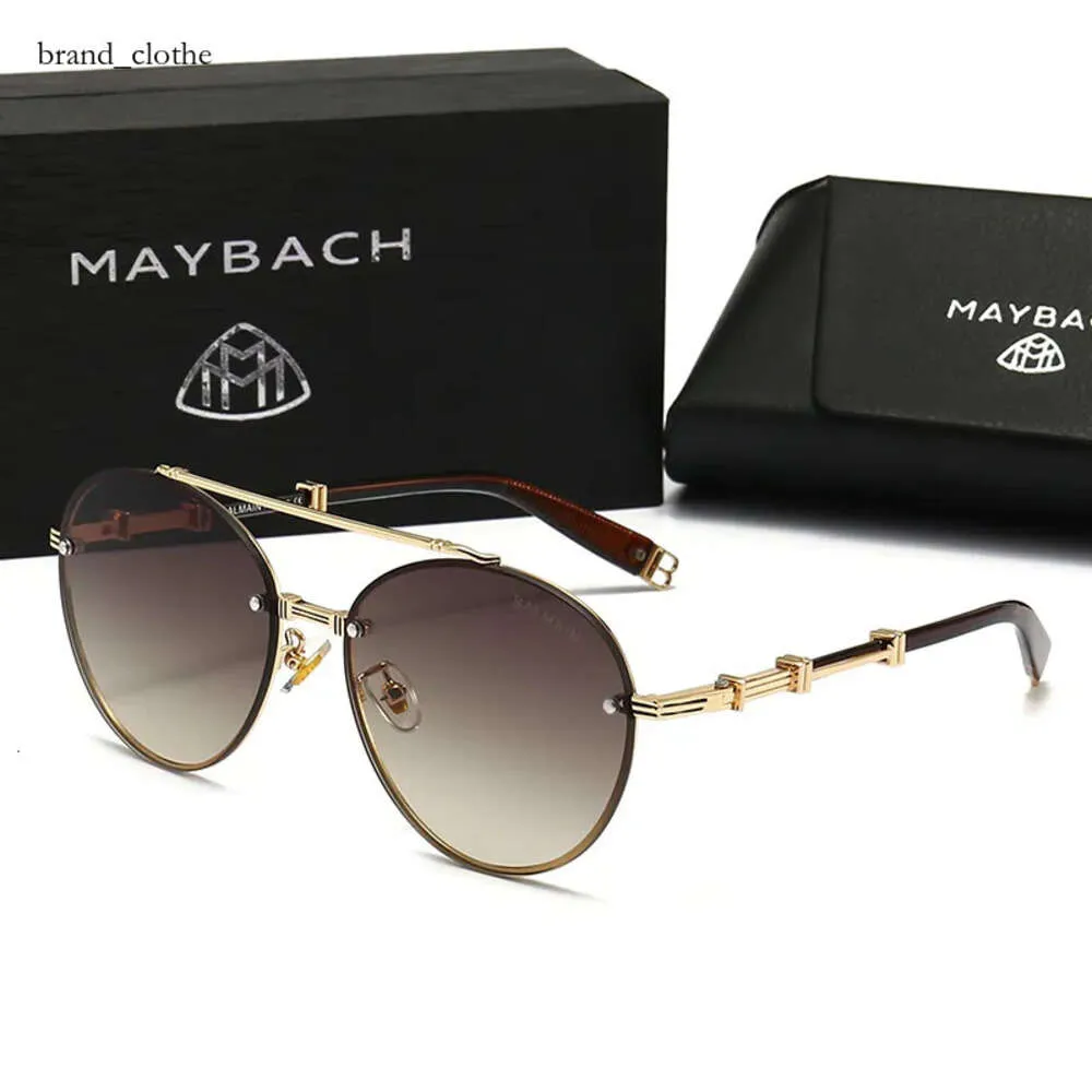 Maybachs Designer Solglasögon Solskydd Glasögon Leopard Head Composite Metal Rimless Optical Frame Classic Rectangle Square Gold Luxury Maybachs Solglasögon 91