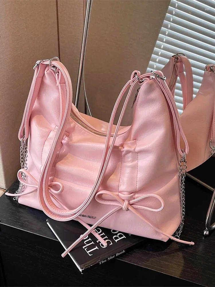 Totes Trendy Designer Y2K Tote Shoulder Crossbody Bags For Women Handbag And Purses 2024 Fashion Bow Ladies Messenger