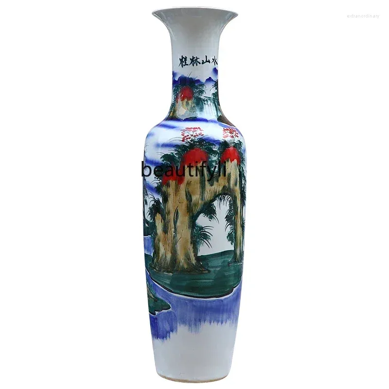 Vases Jingdezhen Porcelain Hand Painted Floor Vase Home Living Room Company El Opening Villa Gift Decoration