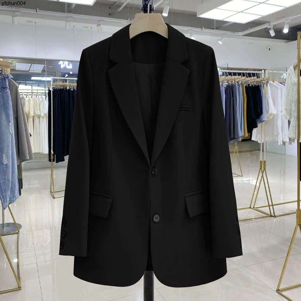 Petit costume noir pour femmes, manteau décontracté, ample, Design coréen, sens pour femmes, Mf0v