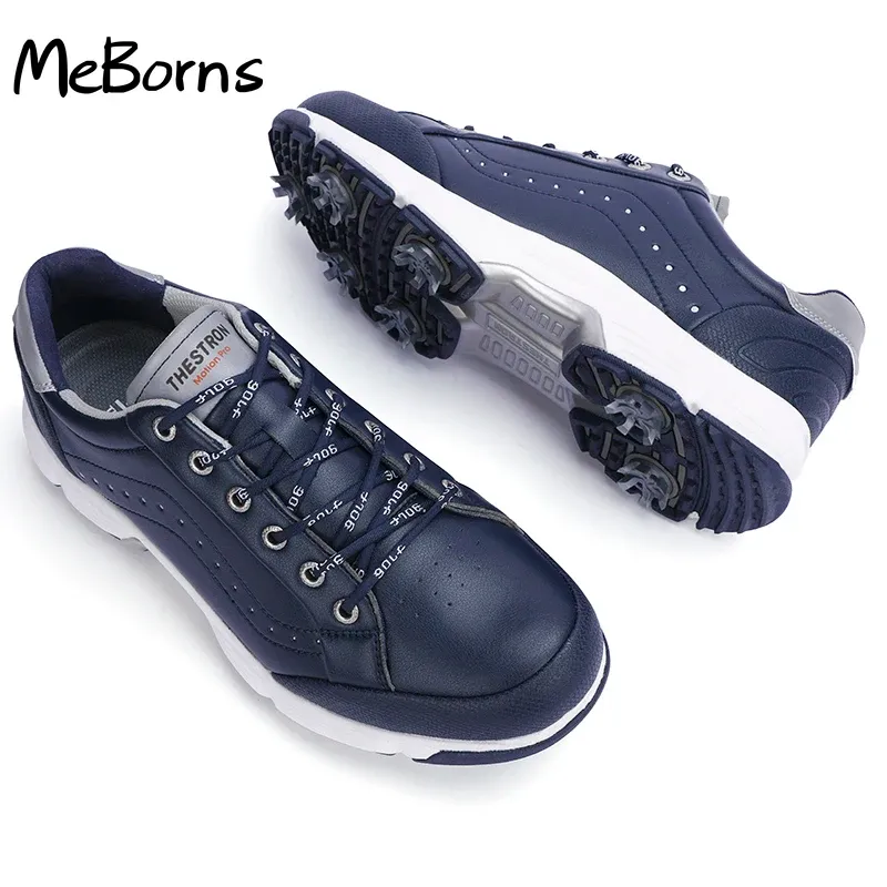 Shoes New Professional Waterproof Golf Shoes Men Spikes Golf Sneakers Outdoor Big Size 3948 Anti Slip Walking Sneakers Mens Shoes