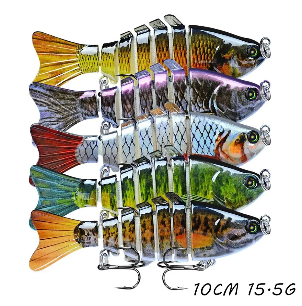 2021 DHL 5 pzlotto Multisezione Pesce Esche Dure Esche 15 Colori Misti 10 CM 155G 6 Gancio Ami Da Pesca Pesca Attrezzatura Accessori W1784961