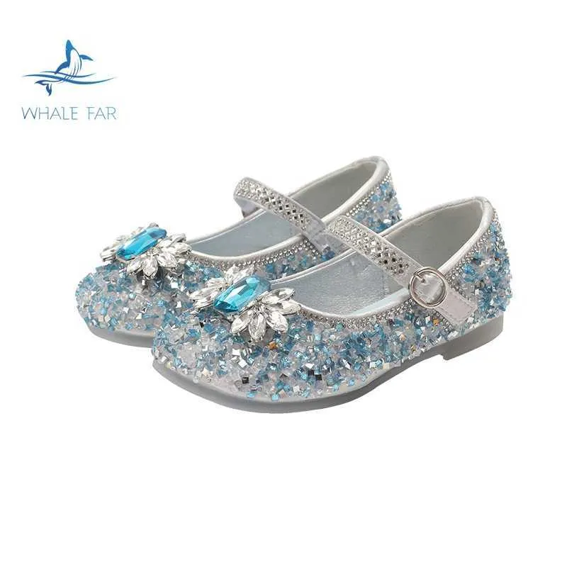 HBP Non-Marque Filles Princesse Chaussures Enfants Cristal Portable Enfants Fille Tempérament Performance Danse Fond Mou Petit Cuir