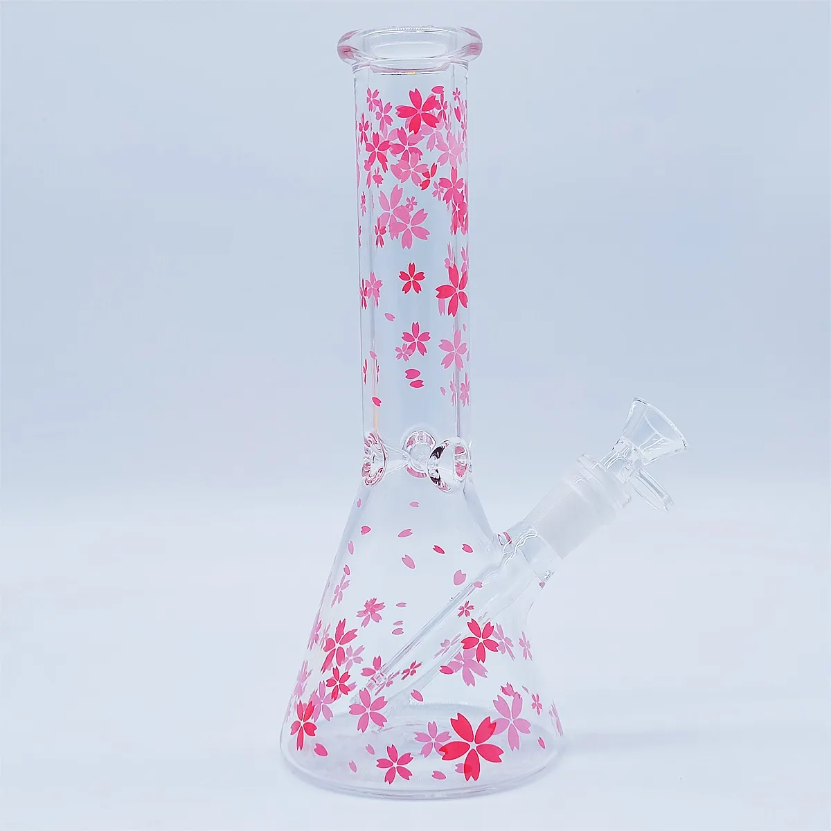 10 tums glas bägare bongs variation design rosa sakura hård bong hookah traingle olje riggar bubbler vatten rör bong tobak rök rökrör bongs 14mm skål