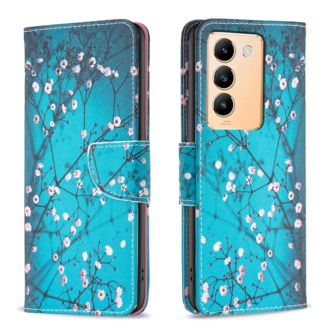 Étuis à motifs pour Xiaomi 14 13 12T Redmi A3 Note 13 K70 K70E Pro Plus 4G 5G Ultra, étui portefeuille en cuir à fleurs