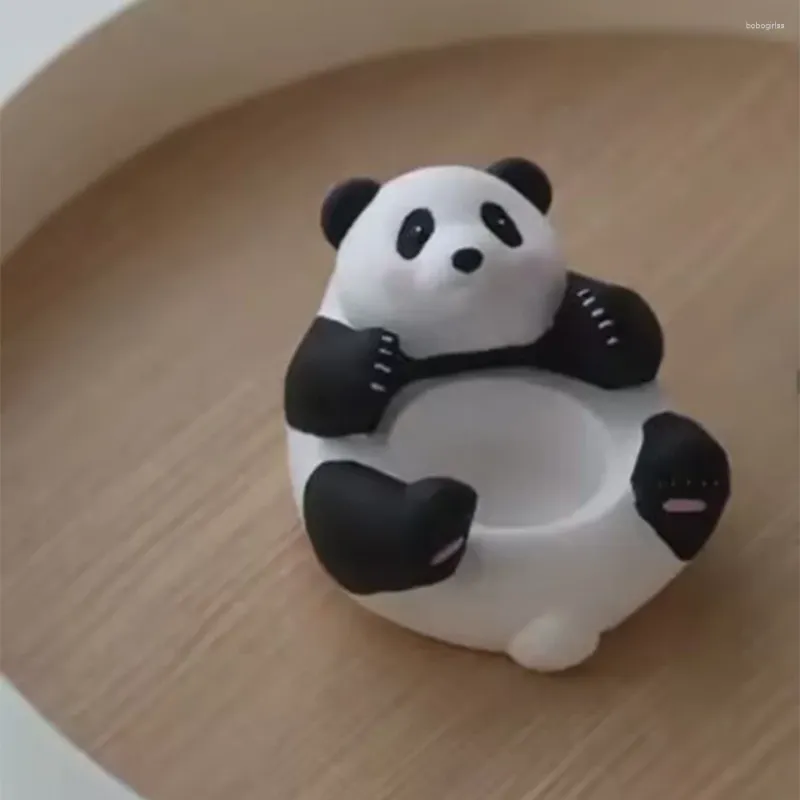 Ljushållare Panda Holder Gips Cartoon Tea Lamp Multifunktionell arom för heminredning