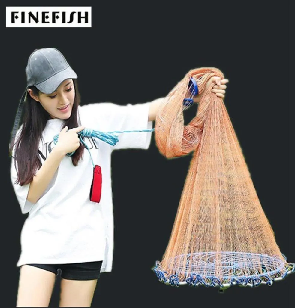 Finfish 2472m USA Cast Net Strong Multifilament Line Easy Catch Nets Small Mesh Hunt Sports Hand Throw Network8700650