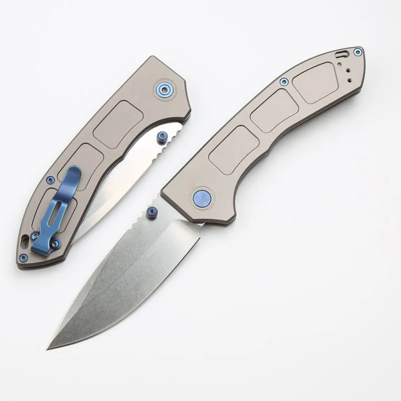 CK 748 Wysokiej jakości kieszonkowy nóż D2 Kamienne Pranie Punkty Point Blade CNC Aluminium Aluminium Aluminium Noża EDC EDC z pudełkiem detalicznym