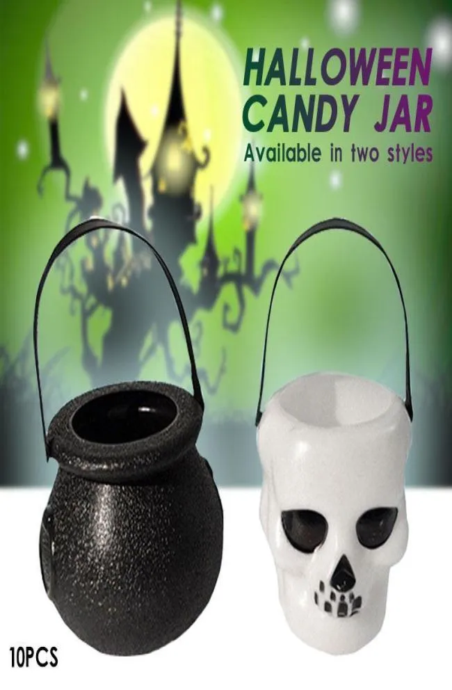 10pclot Halloween Candy Pot Halloween KAULDRON NOWOŚĆ HALLOWEEN BULKET ODNOMOWANIE SKULL ZYMIANA ZYMIANA DEKUT DEKUT DSF04182835104