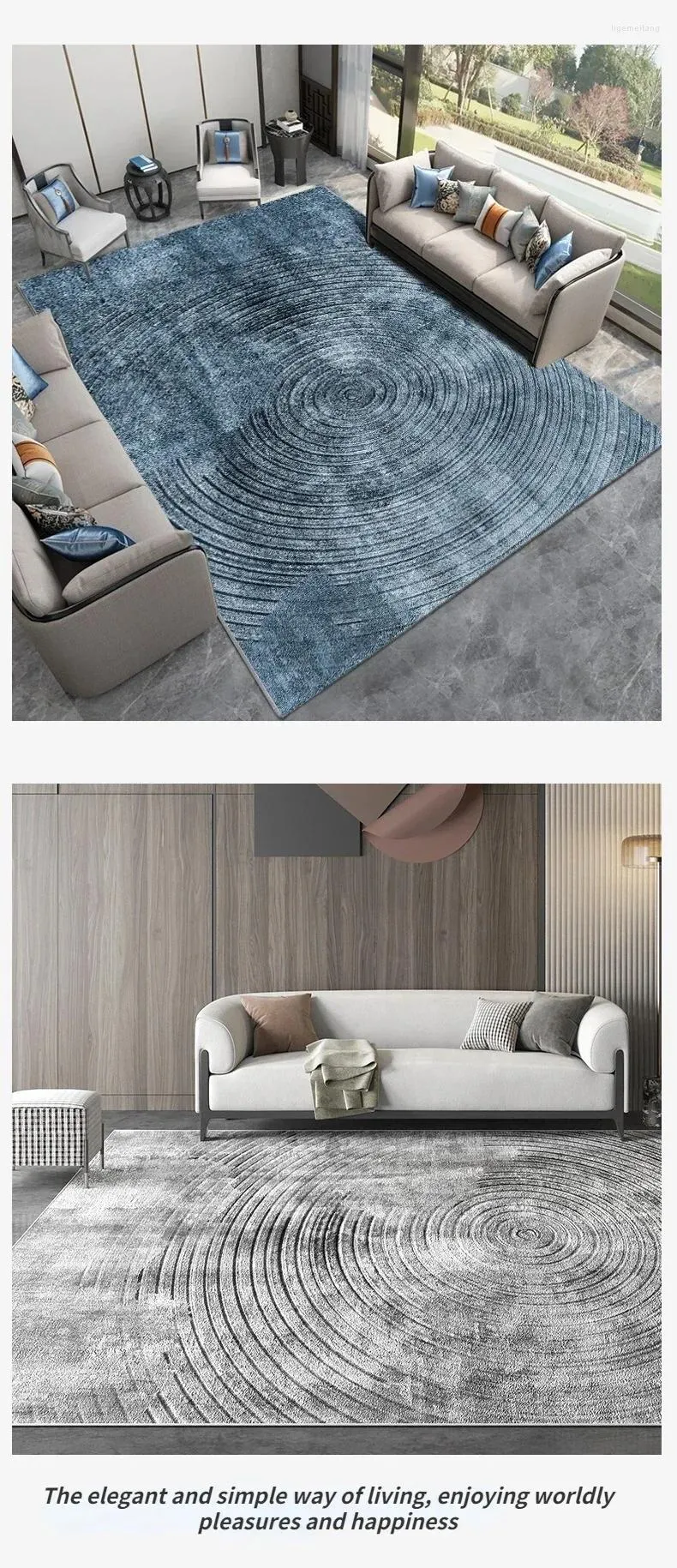 Tapijten 6874 Nordic Tie-Dye Tapijt Groothandel Pluche Mat Woonkamer Slaapkamer Bed Deken Vloerkussen Voor Huisdecoratie