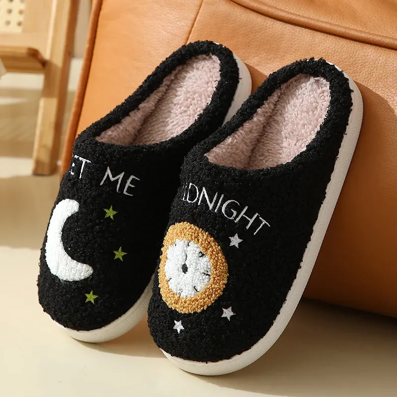Slippers Meet Me At Midnight Plush Slippers Winter Warm Funny Men Women Fluffy Slipper Autumn Nonslip Couple Indoor Soft Fuzzy Shoes