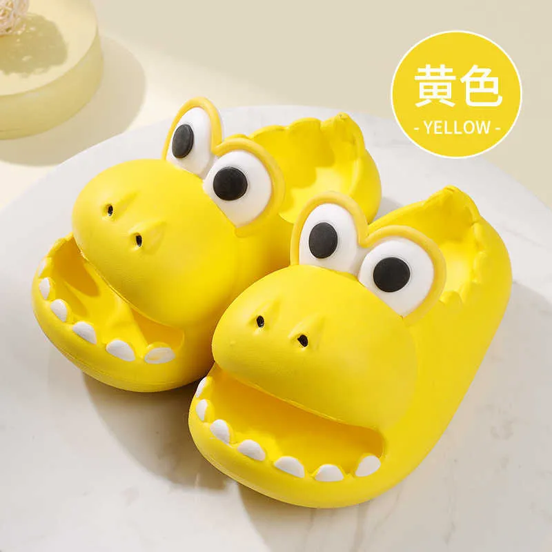 HBP Non-Brand Cartoon Cute Dinosaur Cartoon Women Men Slippers Sandals Summer Beach Slides Non-Slip Platform Sandals Home Bathroom Shoes