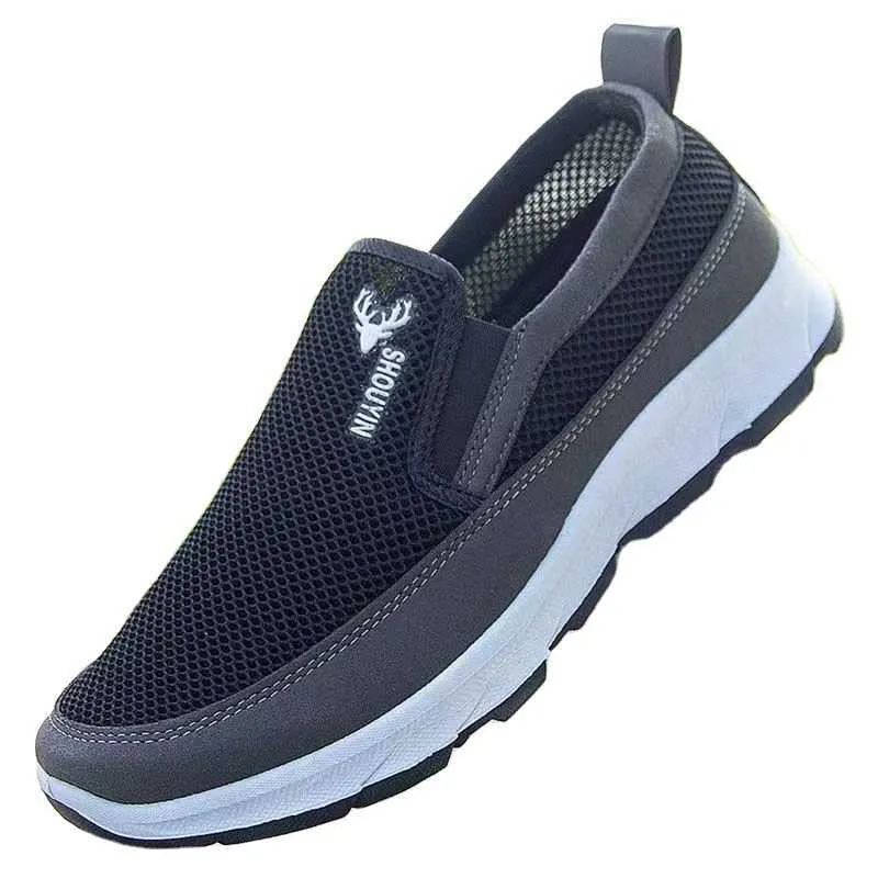 HBP Non-Brand Summer new old Beijing cloth shoes mens mesh surface breathable casual shoes soft sole non-slip dad shoes