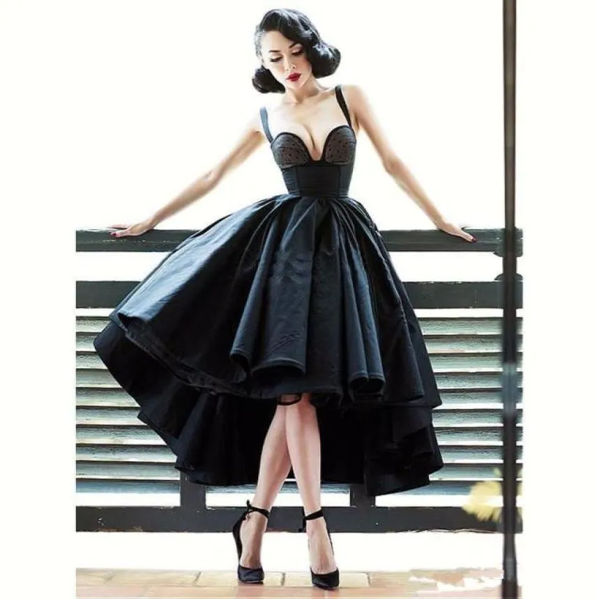섹시한 작은 검은 색 오프 어깨 칵테일 드레스 짧은 앞쪽 길이 뒤로 뒤로리스 이브닝 가운 최신 가운 디자인 하이 로우 댄스 2692071