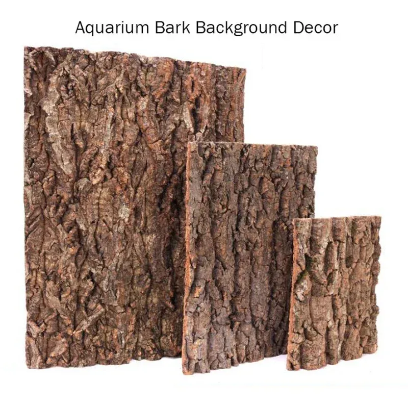 2Pcs Natural Tree Bark Aquarium Decoration Wood Artwork Decor Landscaping Ornaments Decor Fish Tank Background Moss Decor 240307