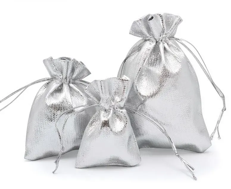 7x9 9x12 10x15cm 13x18cm Adjustable Jewelry Packing Bag Gold Silver Color Drawstring Drawable Organza Bags Wedding Gift Bags & Pouches