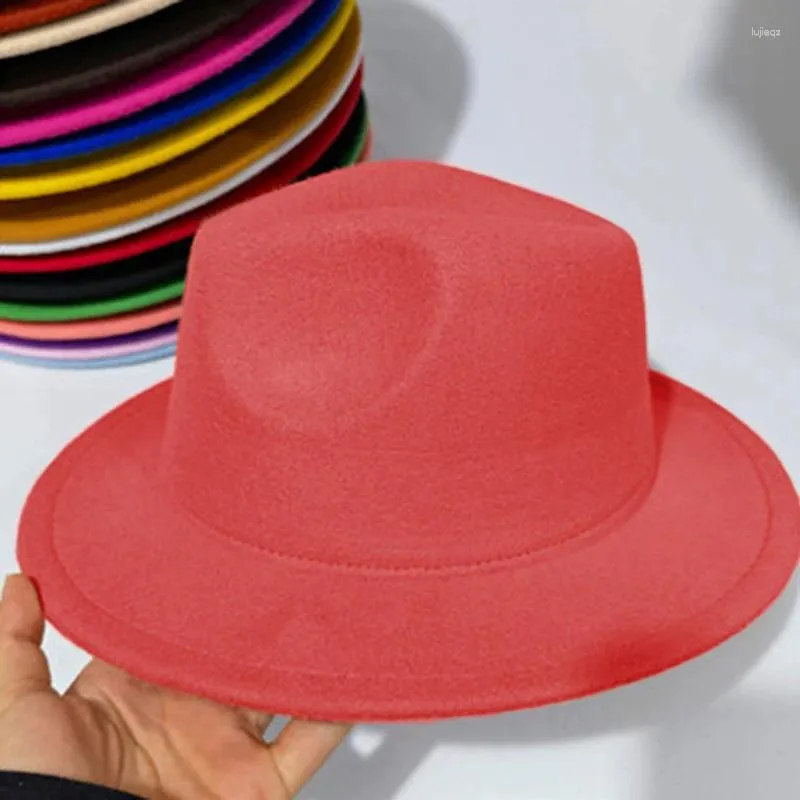 Bérets pour enfants garçons et filles, chapeau de Cowboy en feutre de laine, classique à large bord, casquette Fedora Panama, chapeaux de Jazz, accessoires de vêtements à la mode
