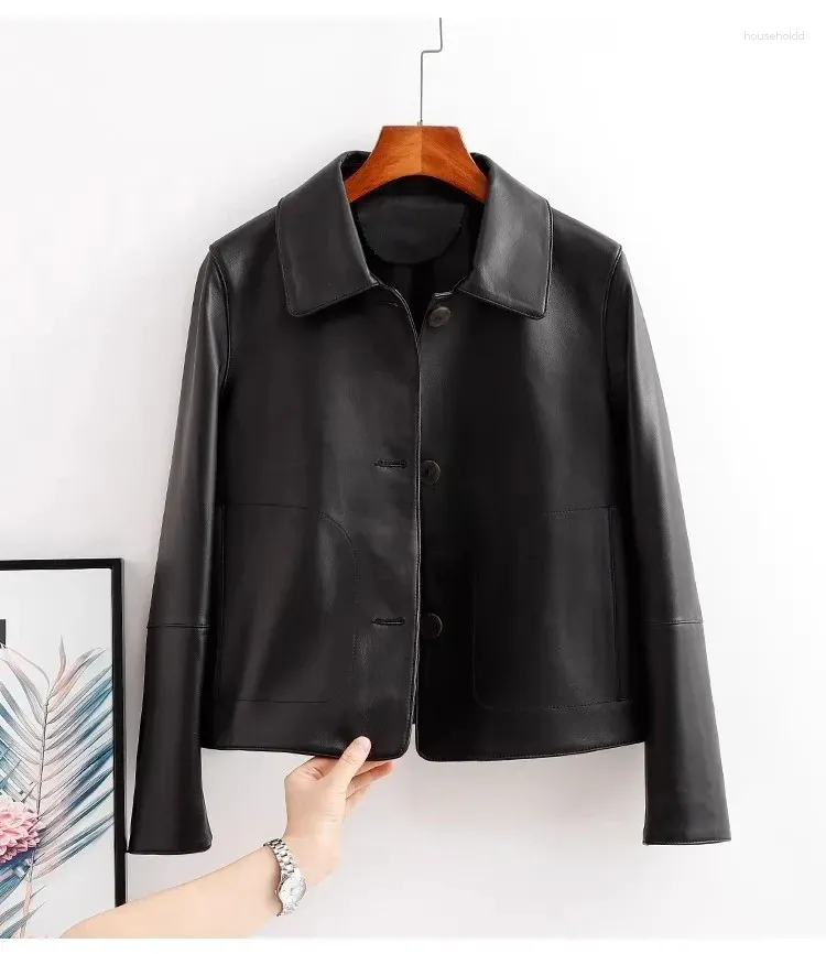 Women's Jackets 2024 Spring Autumn Women High Quality Genuine Leather Casual Jacket Coat For Female 3 Color