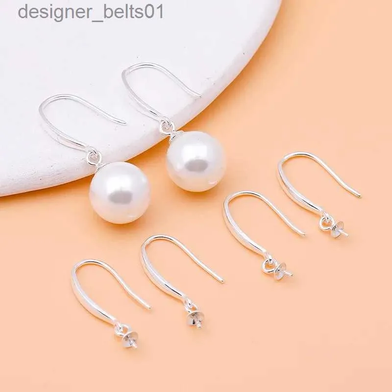 Stud 5Pair 925 Sterling Silver smycken Tillbehör Pearl Tray Ear Hook Semi-Finished örhängen Handgjorda DIY örhängen Tillbehör C24319